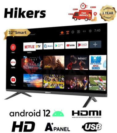 Hikers 32 Inches Frameless Android Smart HD LED TV - Black + 1 Year Warranty