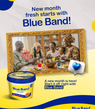 Blue Band margarine tub enriched with vitamins A and D for cooking and spreading