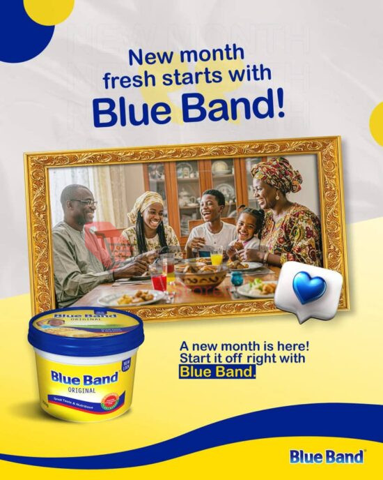 Blue Band margarine tub enriched with vitamins A and D for cooking and spreading