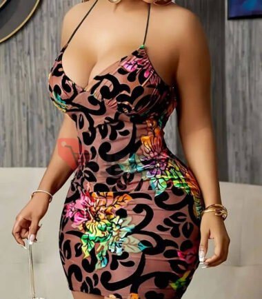 FLORAL PRINT BODYCON MINI