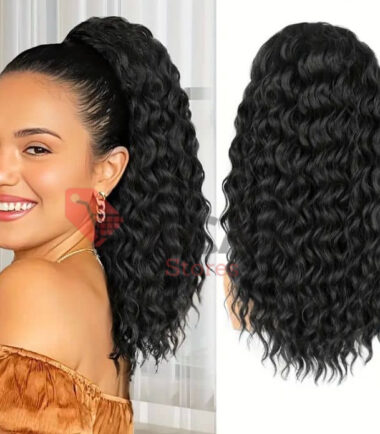 PONYTAIL WITH CURLY HAIR EXTENSION 18''
