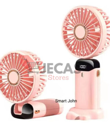 Rechargeable Hand Fan With LED Display And Phone Holder-N15P