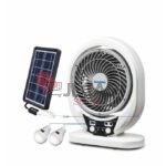 Duravolt 7 Inches 3 In 1 Rechargeable Table Fan + Solar Panel + LED Bulbs DRF-607