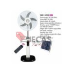 16 Inches 3 In 1 Rechargeable Fan +Solar Panel + 2-Bulbs 2025 New