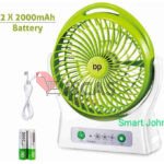 Desktop Rechargeable Fan With LED Light-(7605)G