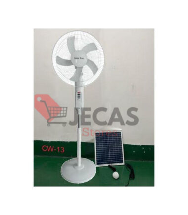 Solar Rechargeable Standing Fan Ac/Dc With Panel & Bulbs