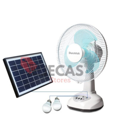 12 Inches 3in1 Rechargeable Table Fan+ 9V6W Panel+LED Bulbs DRF-12TS