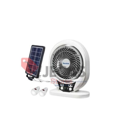 7 Inches 3 In 1 Rechargeable Table Fan+Solar Panel+LED Bulbs DRF-607 High Speed