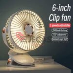 Clip-on Small Fan 4 Speed 720° With Ambient Night Light!