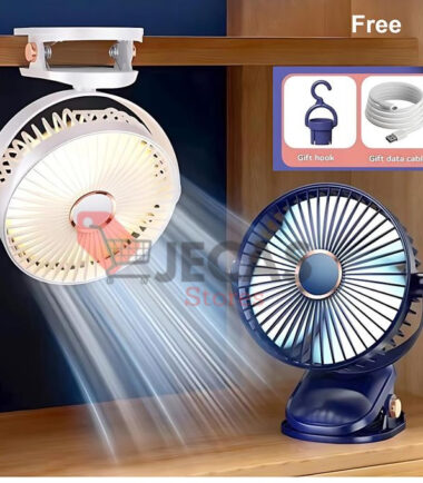Rechargeable Portable Mini Desk Fan 360 Rotation Clip-on Fan