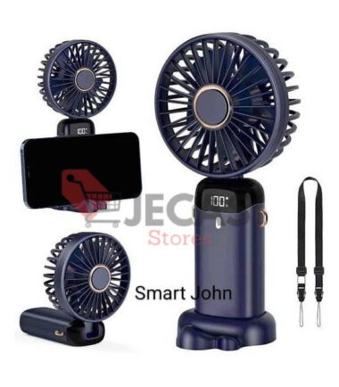 Rechargeable Hand Fan With Phone Holder And LED Digital Display-N15B