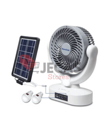 7inches 3in1 Rechargeable Table Fan+Solar Panel+Bulbs