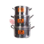 Tower Big 3-Pcs Cooking Pot - Tower Gold - Silver