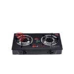 THICK TABLE TOP GLASS GAS COOKER WITH TWO HOBS