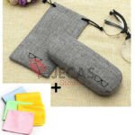 Linen Fabric Case For Eyeglasses Protection (with Glasses Pouch,Cleaning Cloth)