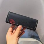 Suede Hard Shell Eyeglasses Case with Glass Screw & Rope -Black