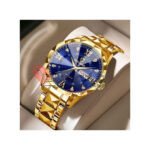 Men's Quartz Steel Band Watch With Waterproof Night Light And Anti Drop Glass Watch-golden