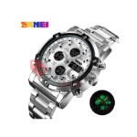 1389 Quartz Man Watch Fashion Watch Luminous Multi-functional Three Time -Silver