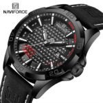 Black Luxury Men's Leather Strap Wrist Watch
