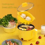 Addigoes 1.8L Multifunctional Electric Cooker with Steamer | Mini Portable Hot Pot, Rice & Noodle Cooker, Non-Stick, Dorm &