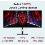 Redmi G34WQ Curved Gaming Monitor 180Hz AMD FreeSync