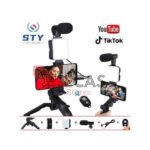 Tripod Phone Stand With Clip And Microphone Kit For Video Recording