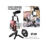 Mobile Phone Live Streaming Selfie Microphone Stand Set