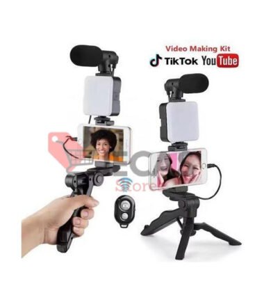 Tripod Phone Stand With Clip And Microphone Kit For Video Recording